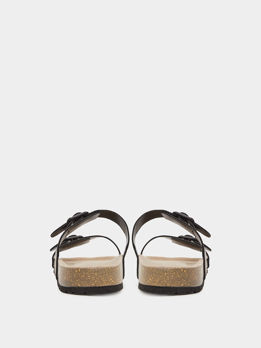 Men Black Double-Strap Sandals