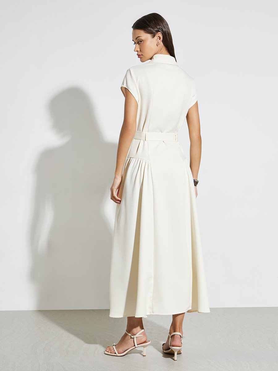 cream belted shirt dress Theory Belted Shirt Dress  UFO No More
