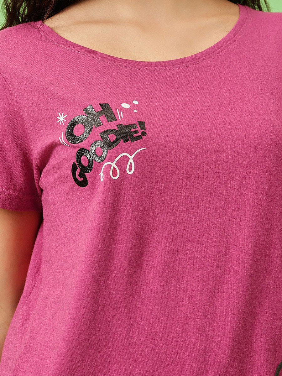 Pink Lola Bunny Print Cotton T-Shirt and Pyjama Set