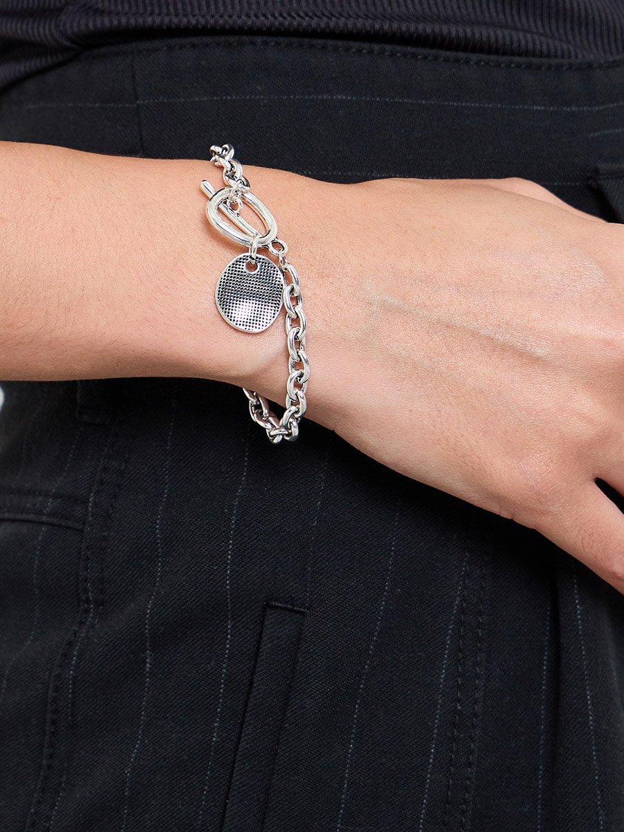 Chain Charm Drop Metal Bracelet