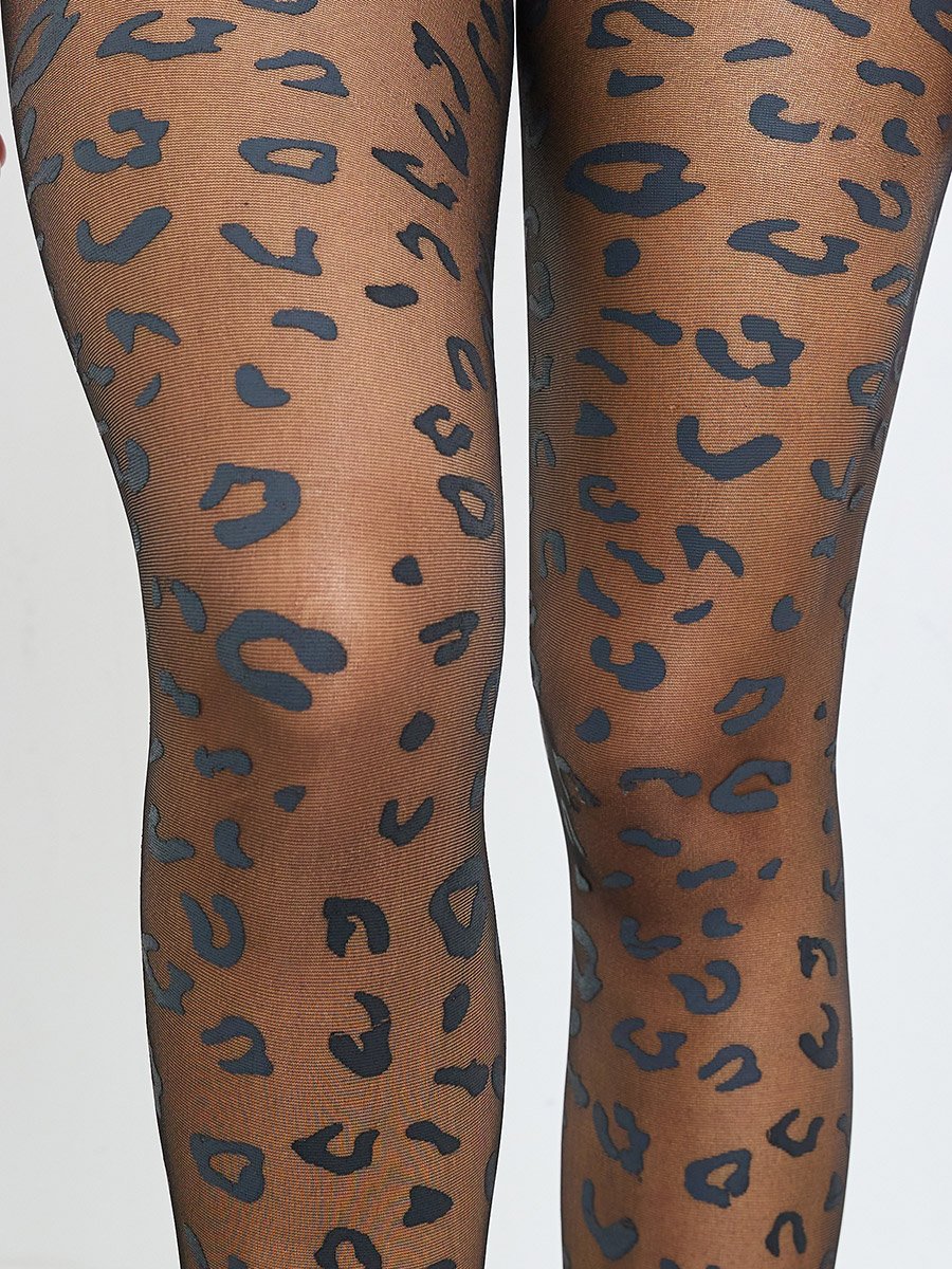 Black Leopard Print Stocking