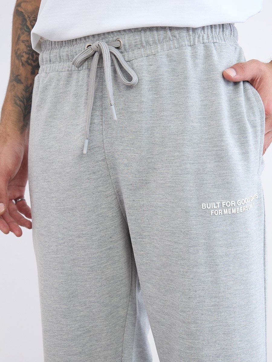 Men HD Printed Oversized Joggers with Patch Pocket