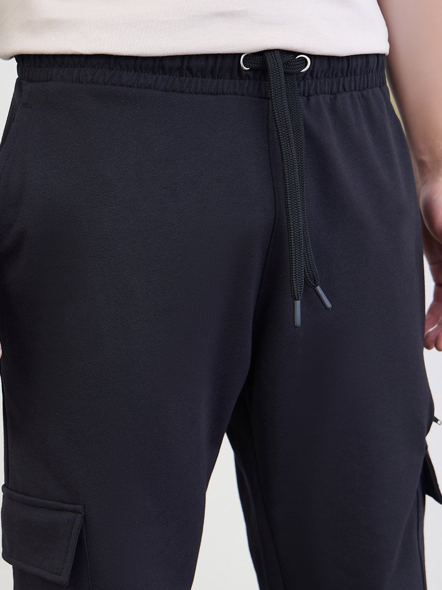 Men Text Print Relaxed Cargo Joggers