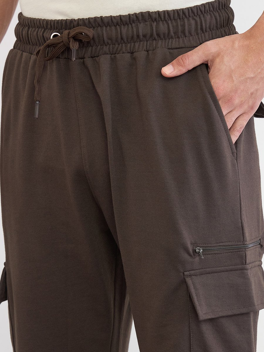 Men Text Print Relaxed Cargo Joggers
