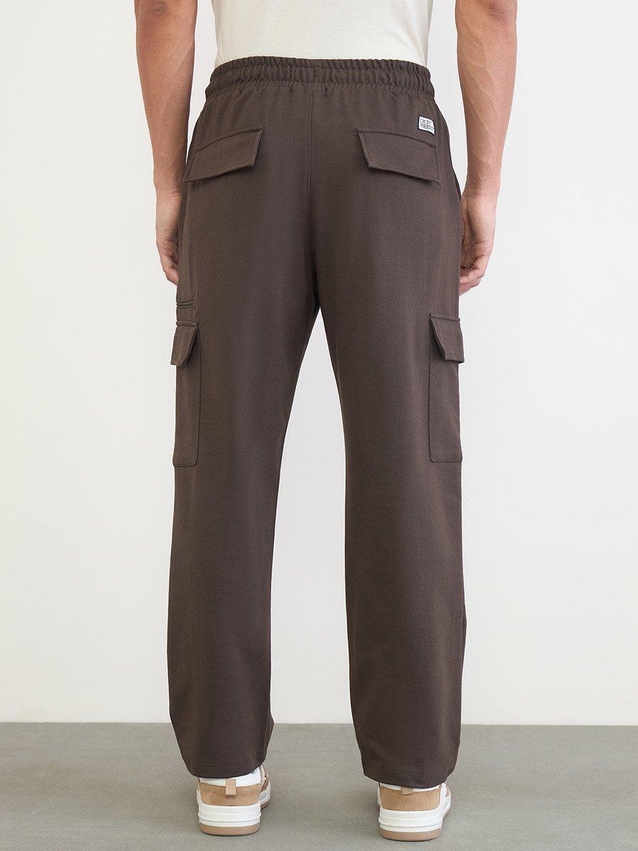 Men Text Print Relaxed Cargo Joggers