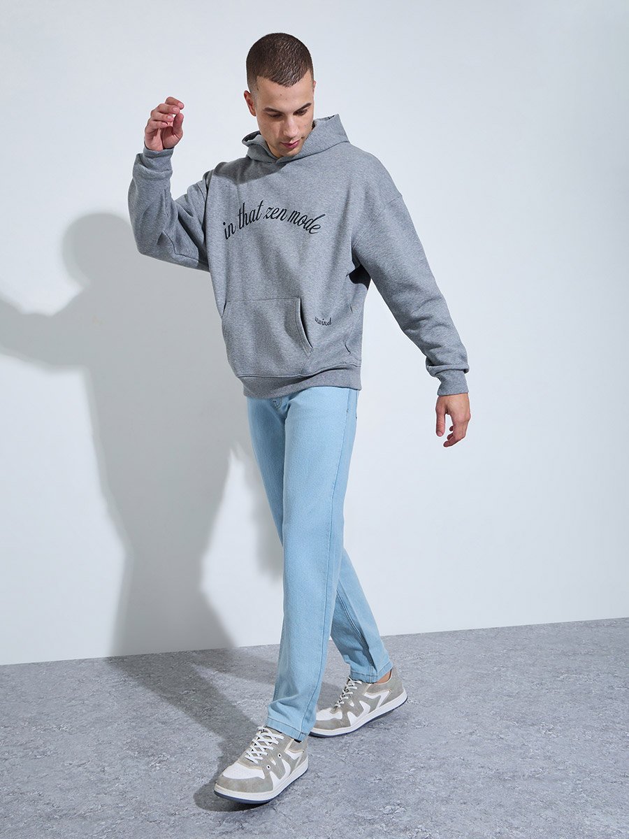 Men Light Blue Regular Fit Basic Jeans