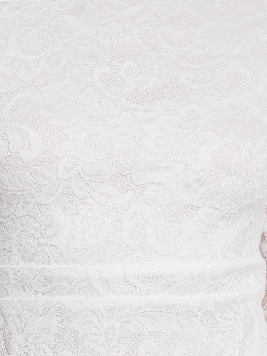 White Lace Mermaid Hem Maxi Dress