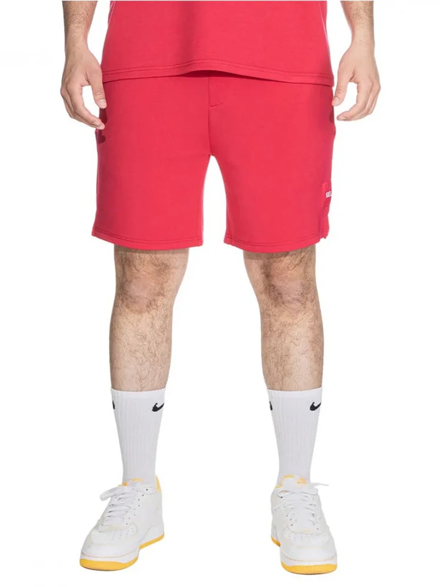 Men Logo Badge Detail Cotton Shorts