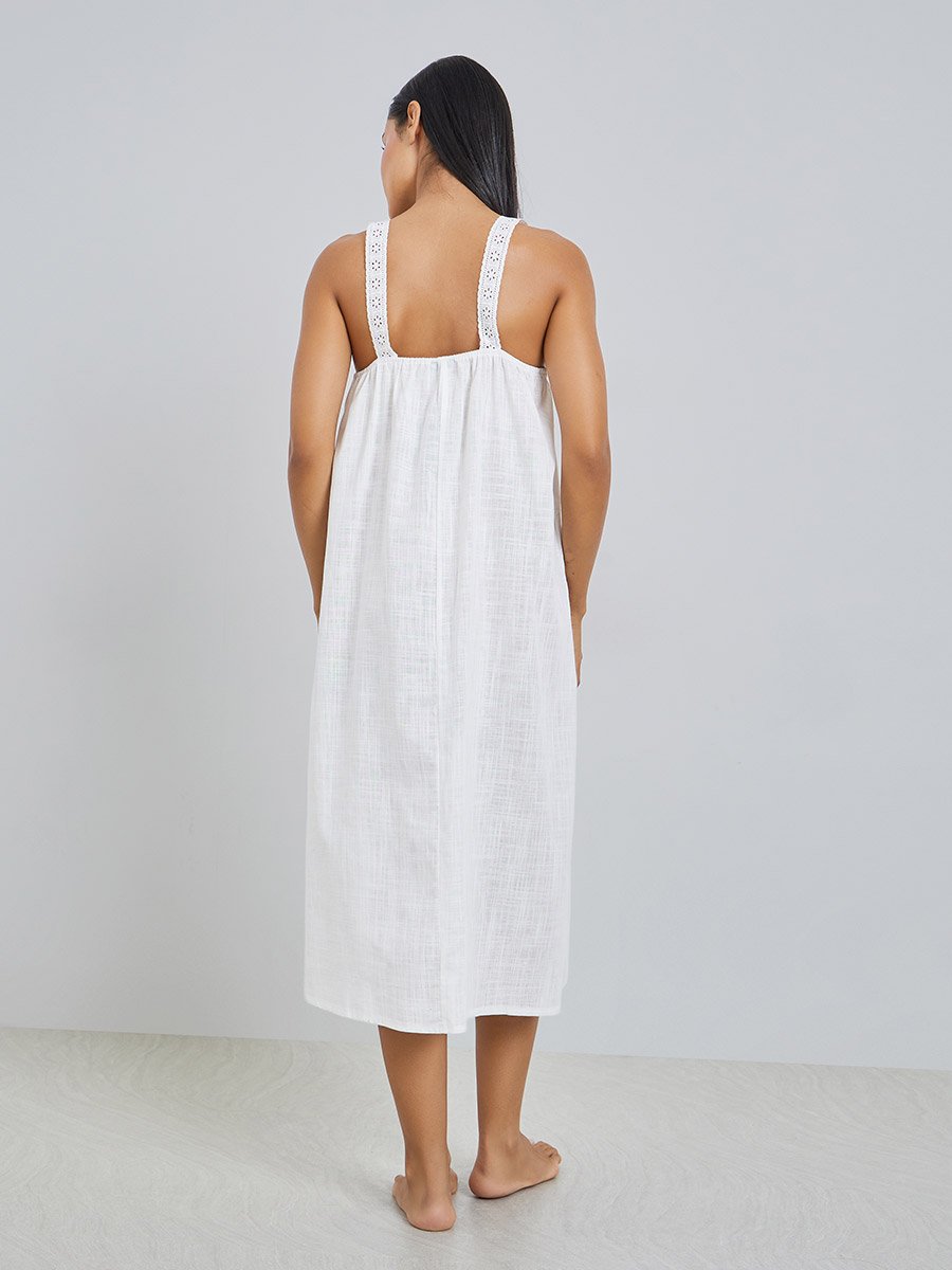 Schiffli Trim Placket Nightdress