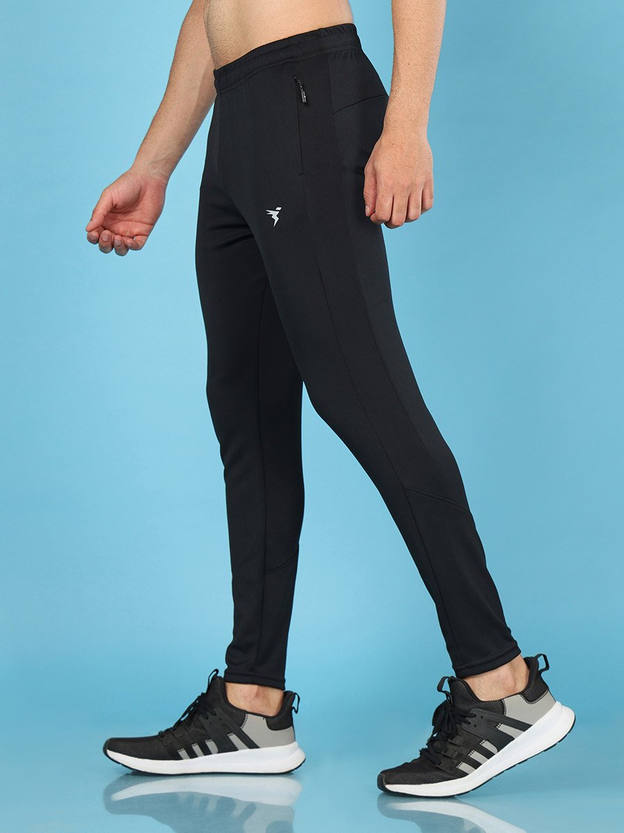 Men Solid Slim Fit Sports Track Pants with TECHNO DRY