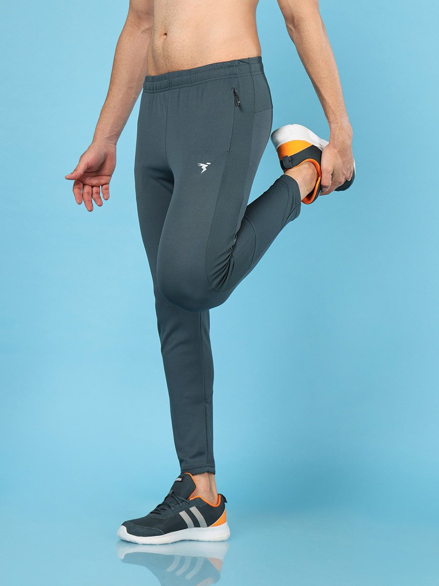 Men Solid Slim Fit Sports Track Pants with TECHNO DRY