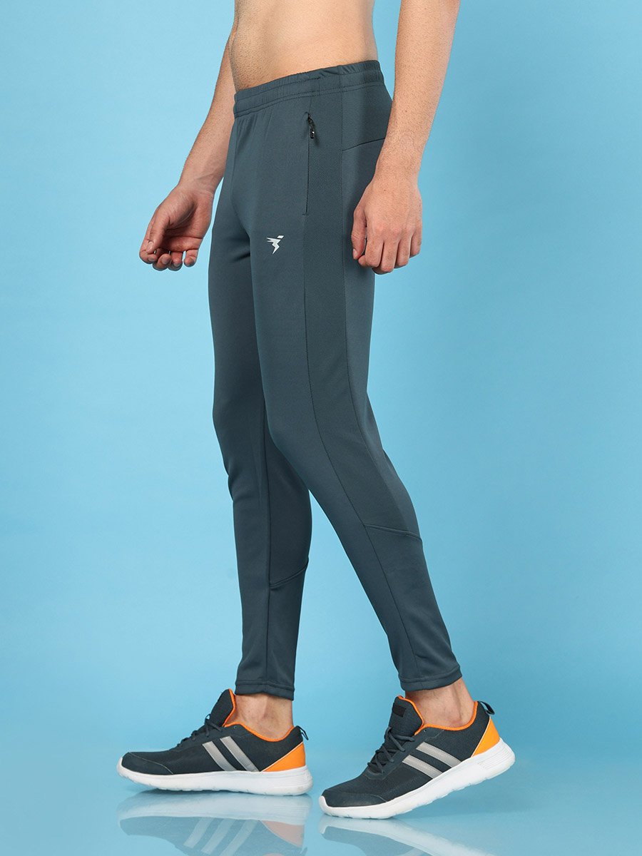 Men Solid Slim Fit Sports Track Pants with TECHNO DRY