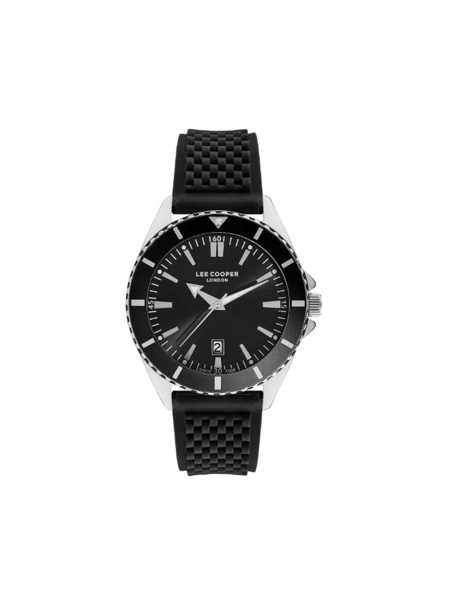 Quartz Analog Watch with Silicone Strap - LC07361.351, Black
