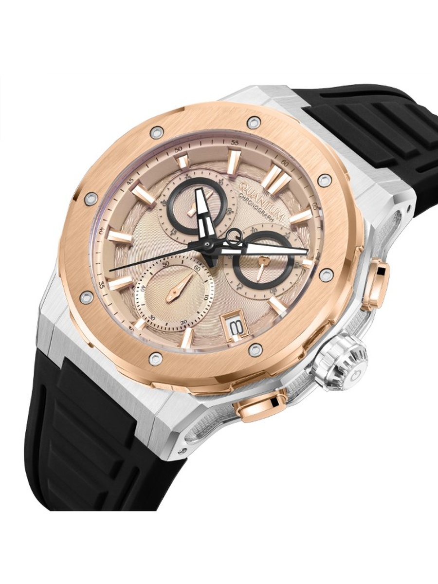 VR33 Chronograph Watch with Silicone Strap - HNG1082.571, Black