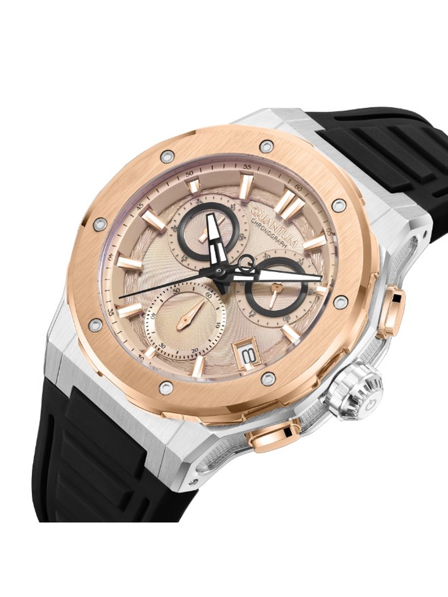 VR33 Chronograph Watch with Silicone Strap - HNG1082.571, Black