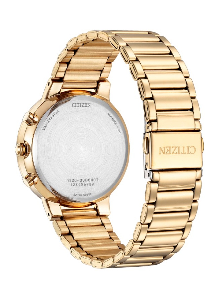 Chronograph Quartz Movement Analog Watch with Stainless Steel Strap - AN8223-54X, Gold
