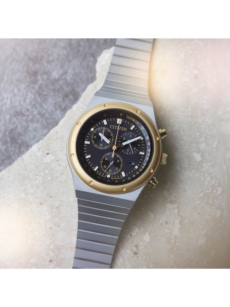 Eco-Drive Light Powered Movement Analog Watch with Stainless Steel Strap - AT2544-64E, Silver