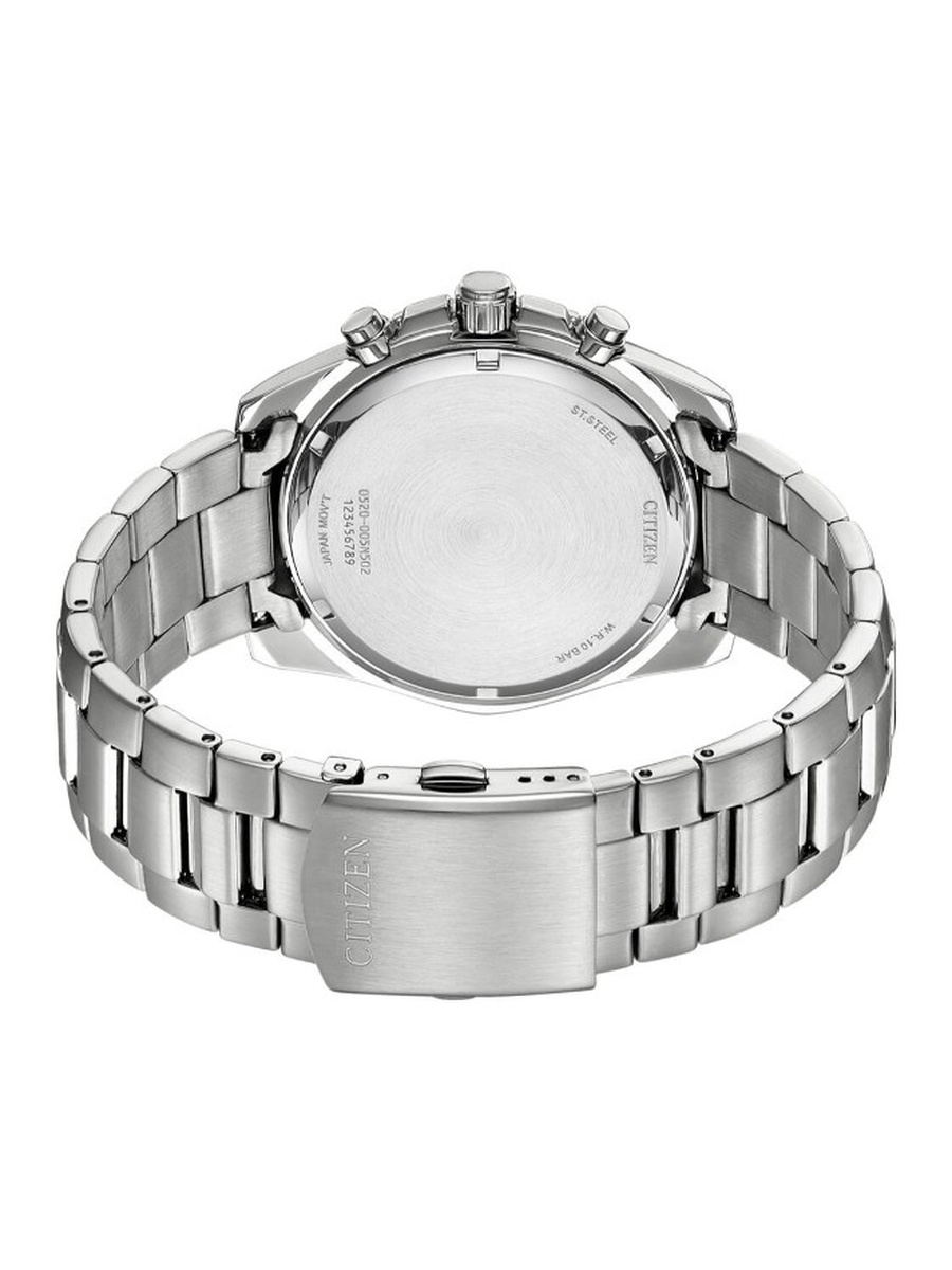 Chronograph Quartz Movement Analog Watch with Stainless Steel Strap - AN8200-50A, Silver
