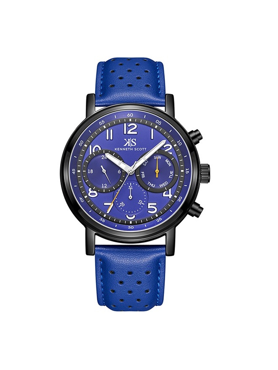 Epson VX9J Analog Watch with Leather Strap - K24119-BLNN, Blue