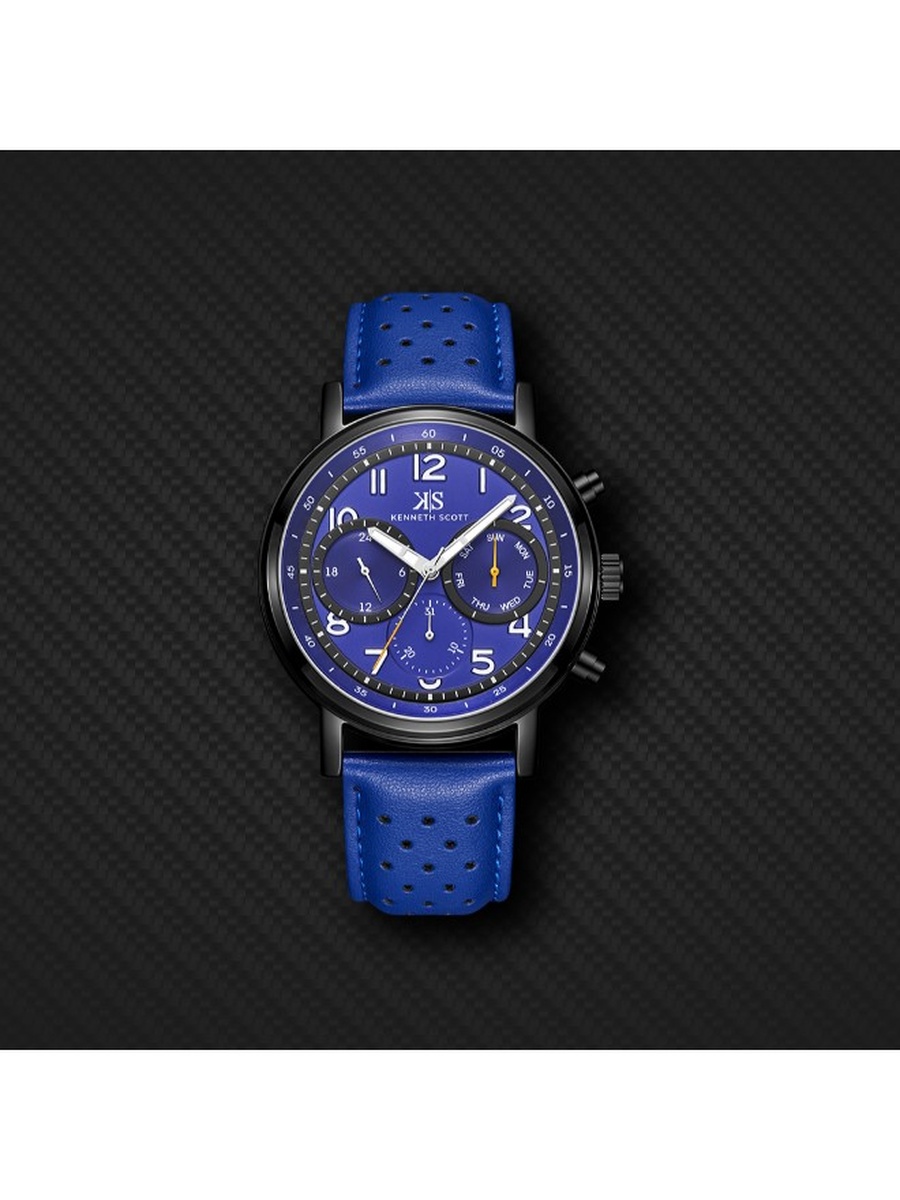 Epson VX9J Analog Watch with Leather Strap - K24119-BLNN, Blue