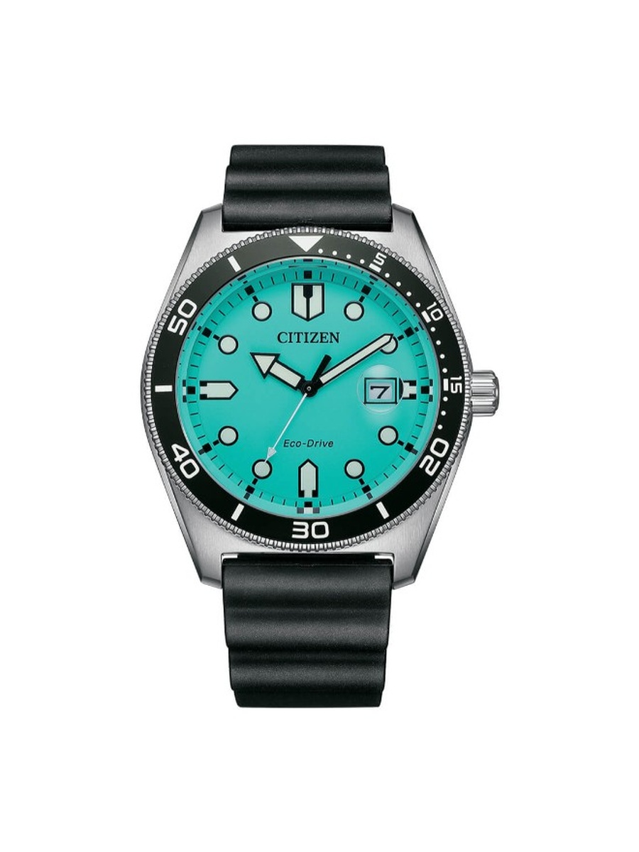 Eco-Drive Light Powered Movement Analog Watch with Polyurethane Strap - AW1760-14X, Blue