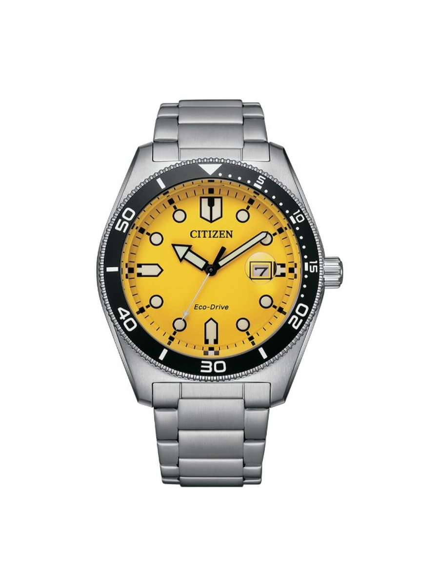 Eco-Drive Light Powered Movement Analog Watch with Stainless Steel Strap - AW1760-81Z, Silver