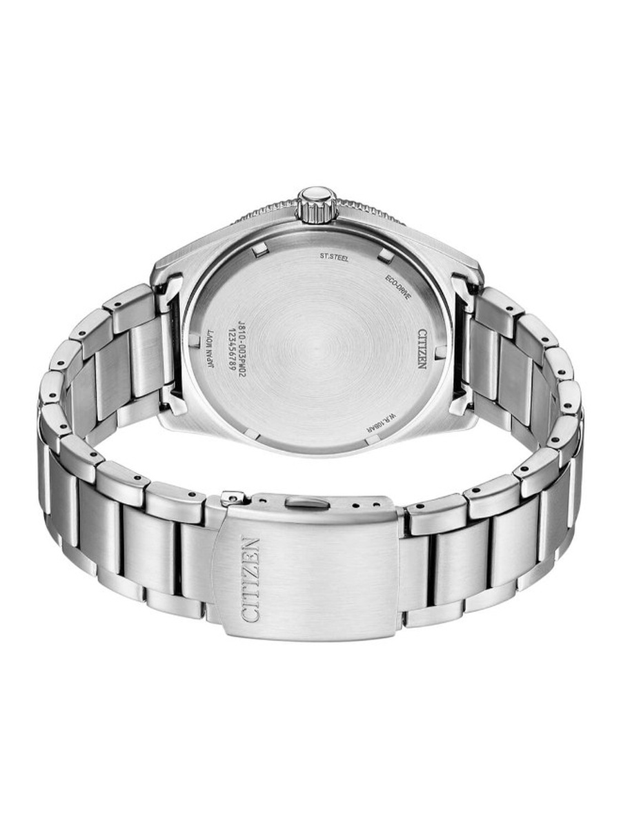 Eco-Drive Light Powered Movement Analog Watch with Stainless Steel Strap - AW1761-89L, Silver