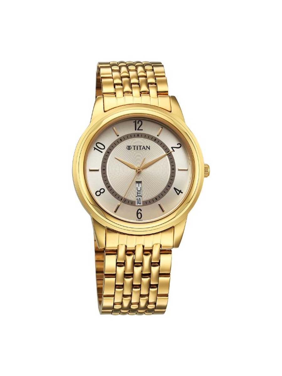 Quartz Analog Watch with Stainless Steel Strap - 1638YM05, Gold