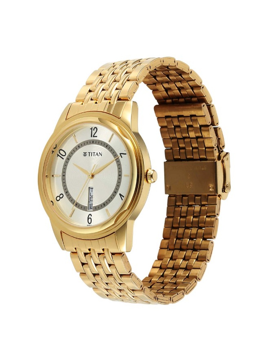 Quartz Analog Watch with Stainless Steel Strap - 1638YM05, Gold