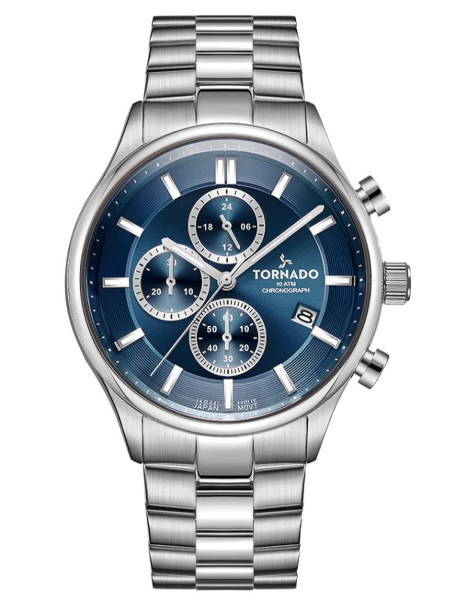 Miyota JS25 Chronograph Watch with Stainless Steel Strap - T6106B-SBSN, Silver