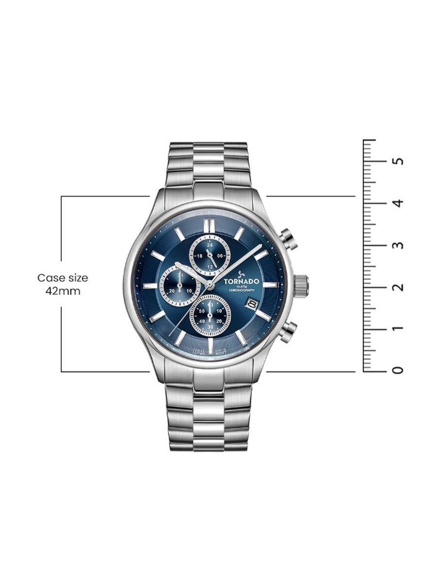 Miyota JS25 Chronograph Watch with Stainless Steel Strap - T6106B-SBSN, Silver