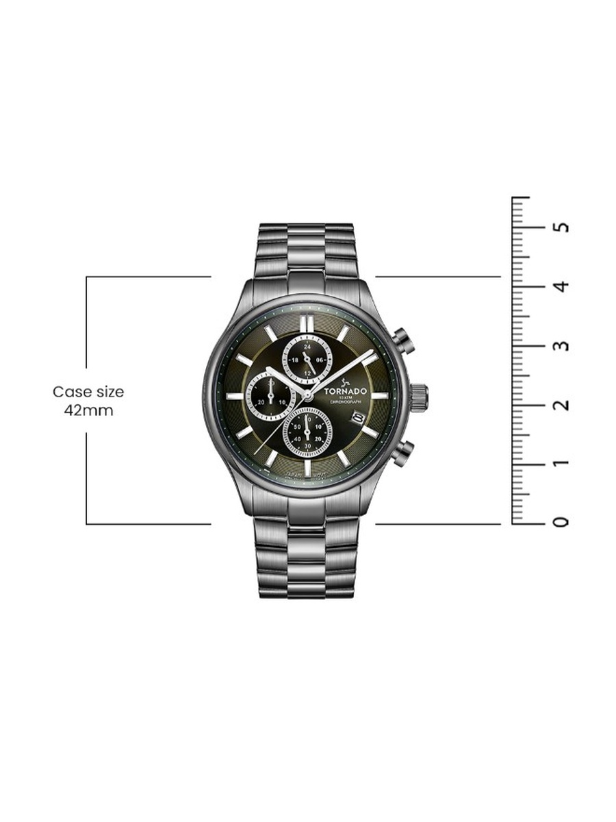 Miyota JS25 Chronograph Watch with Stainless Steel Strap - T6106B-XBXH, Grey