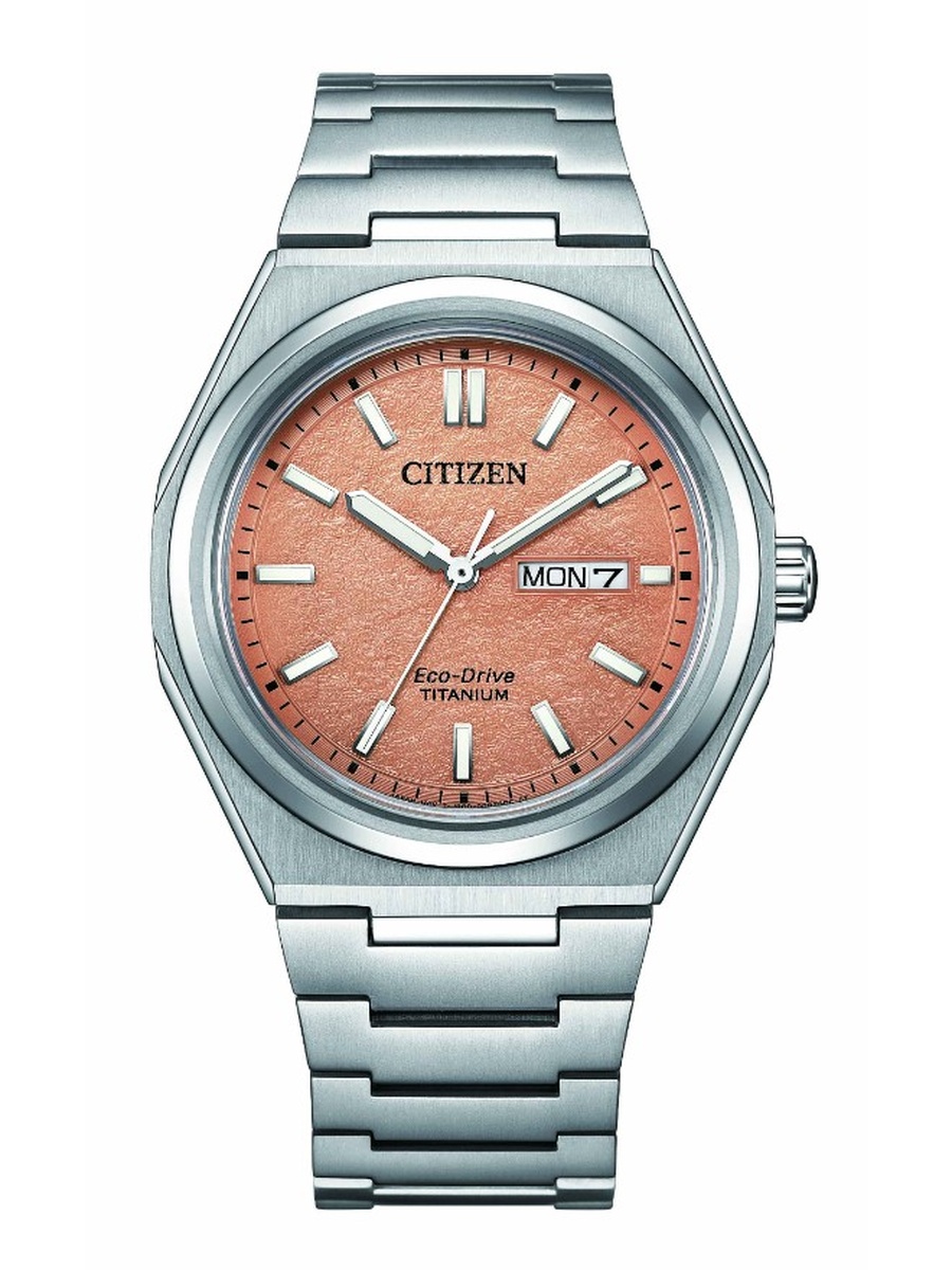 Eco-Drive Light Powered Movement Analog Watch with Super Titanium Strap - AW0130-85Z, Silver