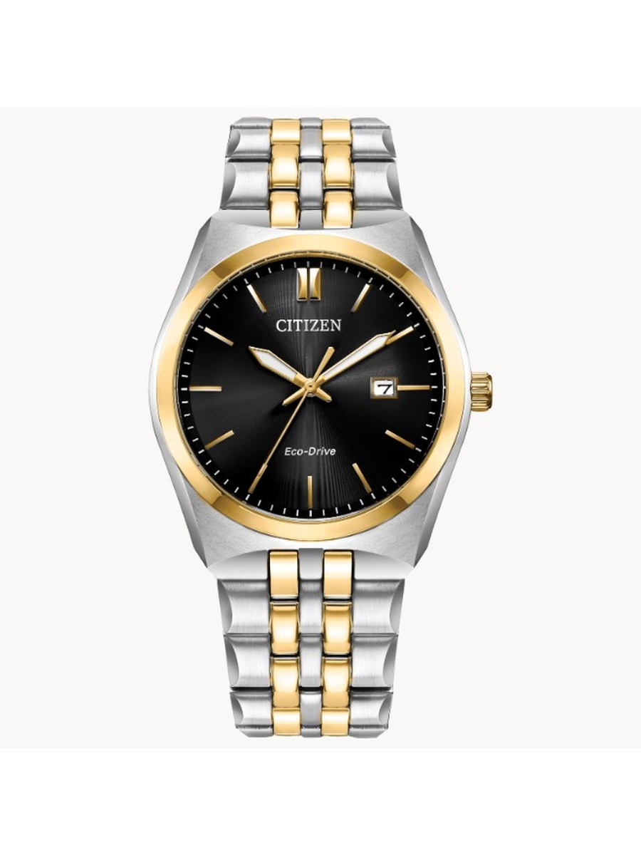 Eco-Drive Light Powered Movement Analog Watch with Two-Tone Strap - BM7334-58E