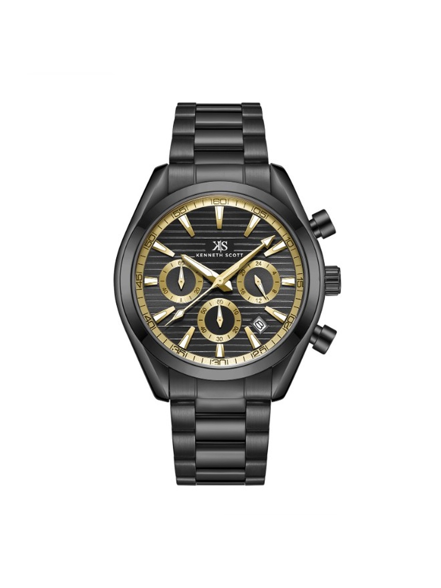 LD53 Chronograph Watch with Stainless Steel Strap - K23150-BBBBG, Black