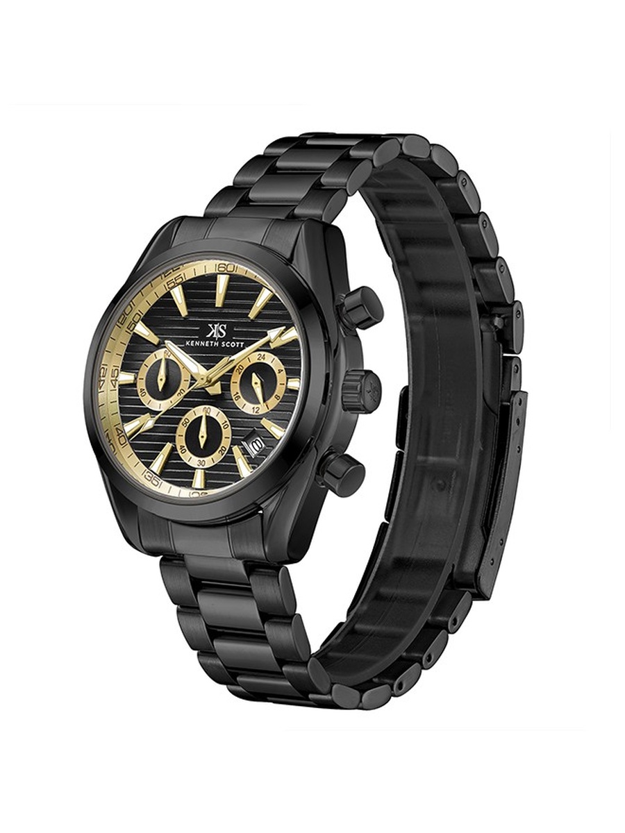 LD53 Chronograph Watch with Stainless Steel Strap - K23150-BBBBG, Black