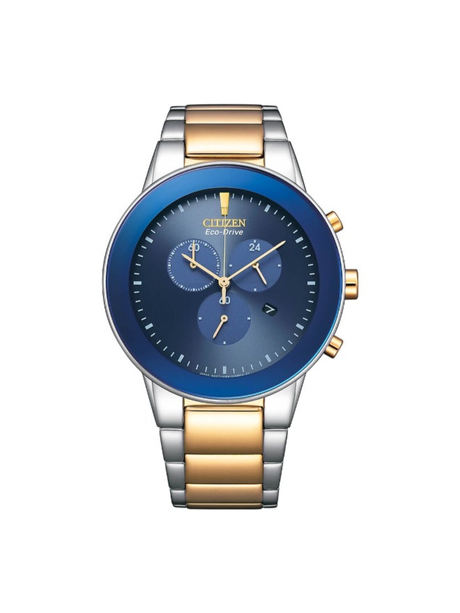 Eco-Drive Light Powered Movement Analog Watch with Two-Tone Rose Gold Plating Strap - AT2244-84L