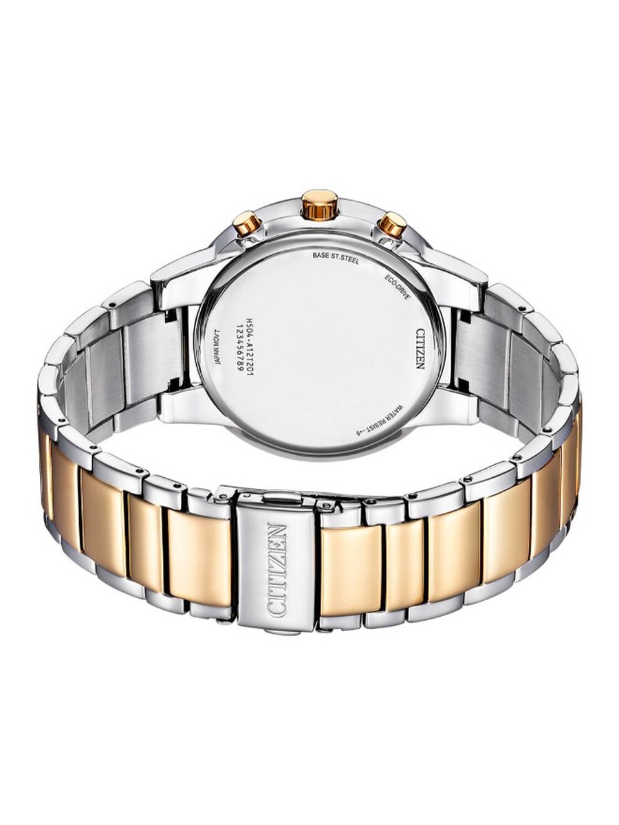 Eco-Drive Light Powered Movement Analog Watch with Two-Tone Rose Gold Plating Strap - AT2244-84L