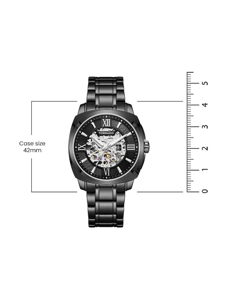 AUTONOVA Miyota 8N24 Automatic Movement Watch T7316-BBBBW, Black