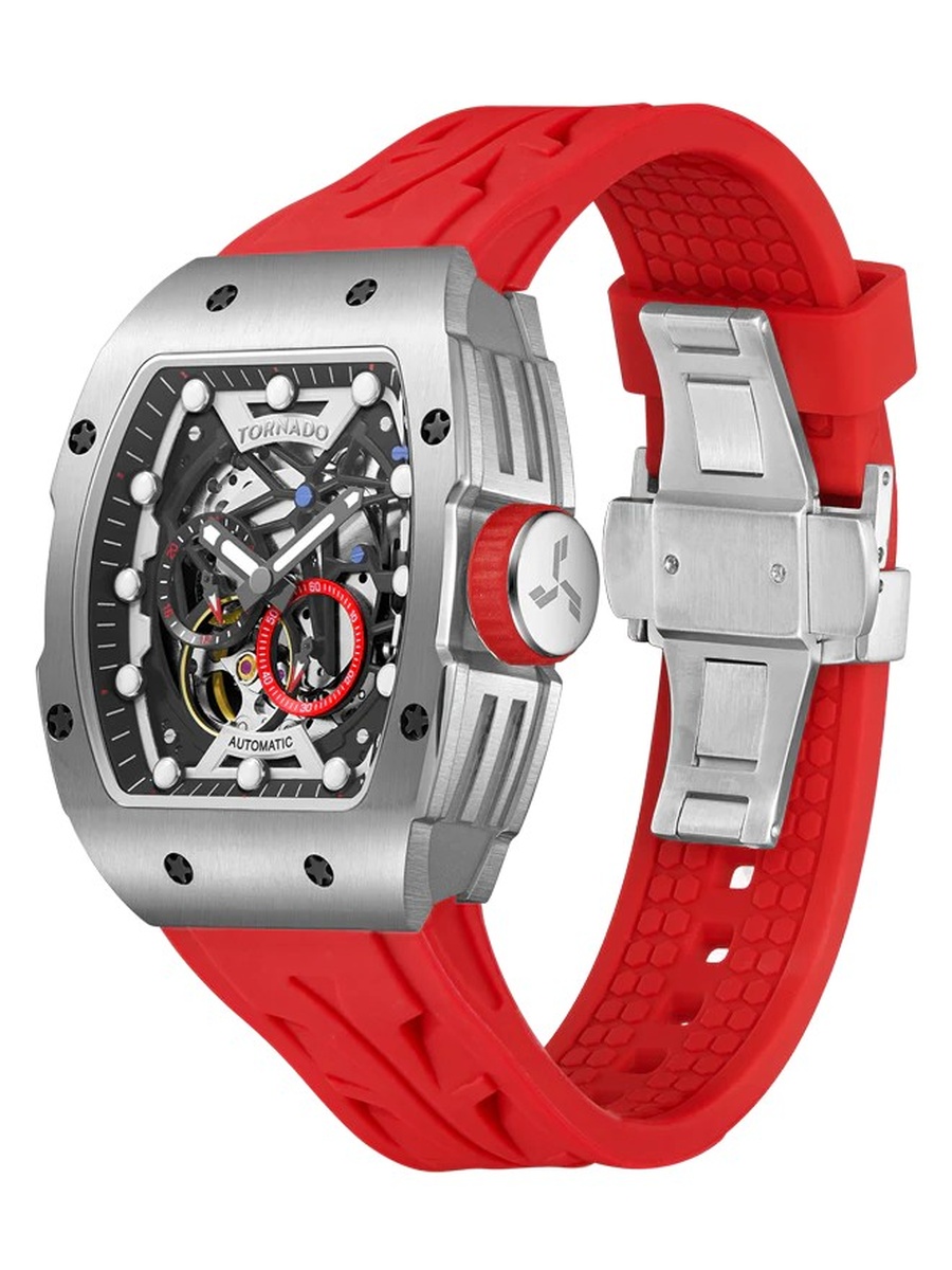 XENITHMIYOTA 82S7 Automatic Movement Watch with High Quality Silicone Strap - T24302-SSRB, Red