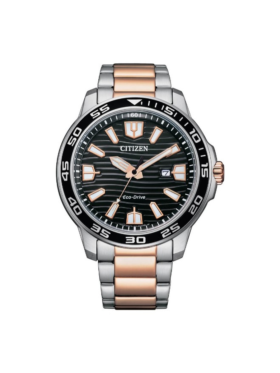 Eco-Drive Light Powered Movement Analog Watch AW1524-84E, Two Tone