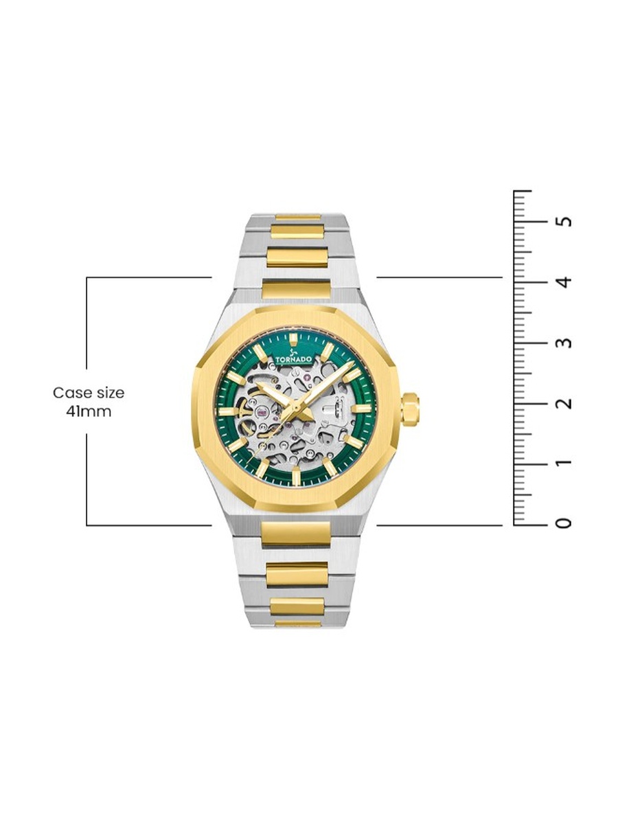 NH70 Automatic Movement Watch with Stainless Steel Strap - T24303-TBTH, Two tone Gold