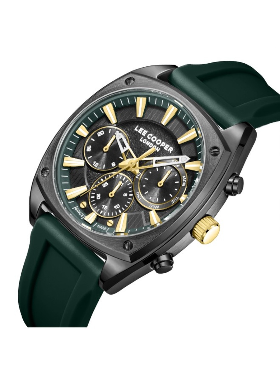 VX9JE1 Multi Function Watch with Silicone Strap - LC08237.065, Dark Green