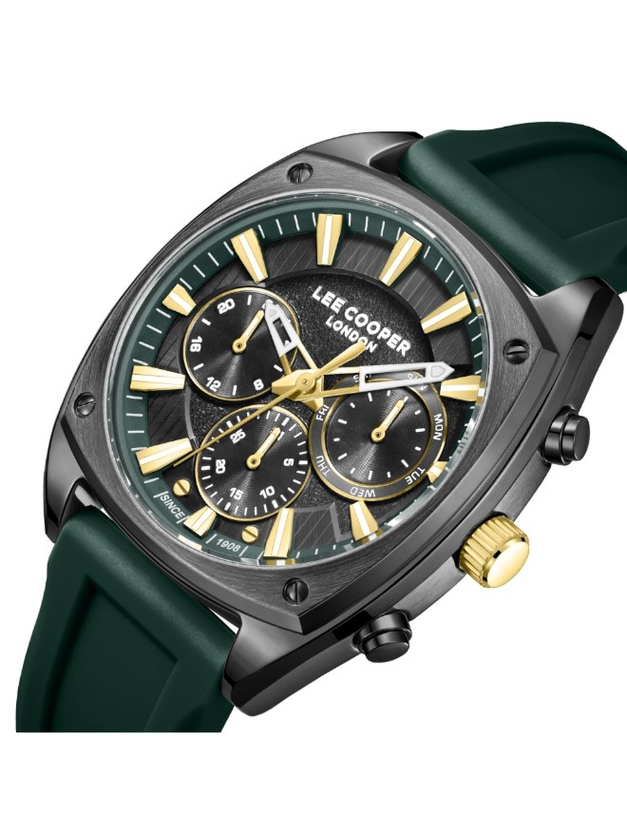 VX9JE1 Multi Function Watch with Silicone Strap - LC08237.065, Dark Green