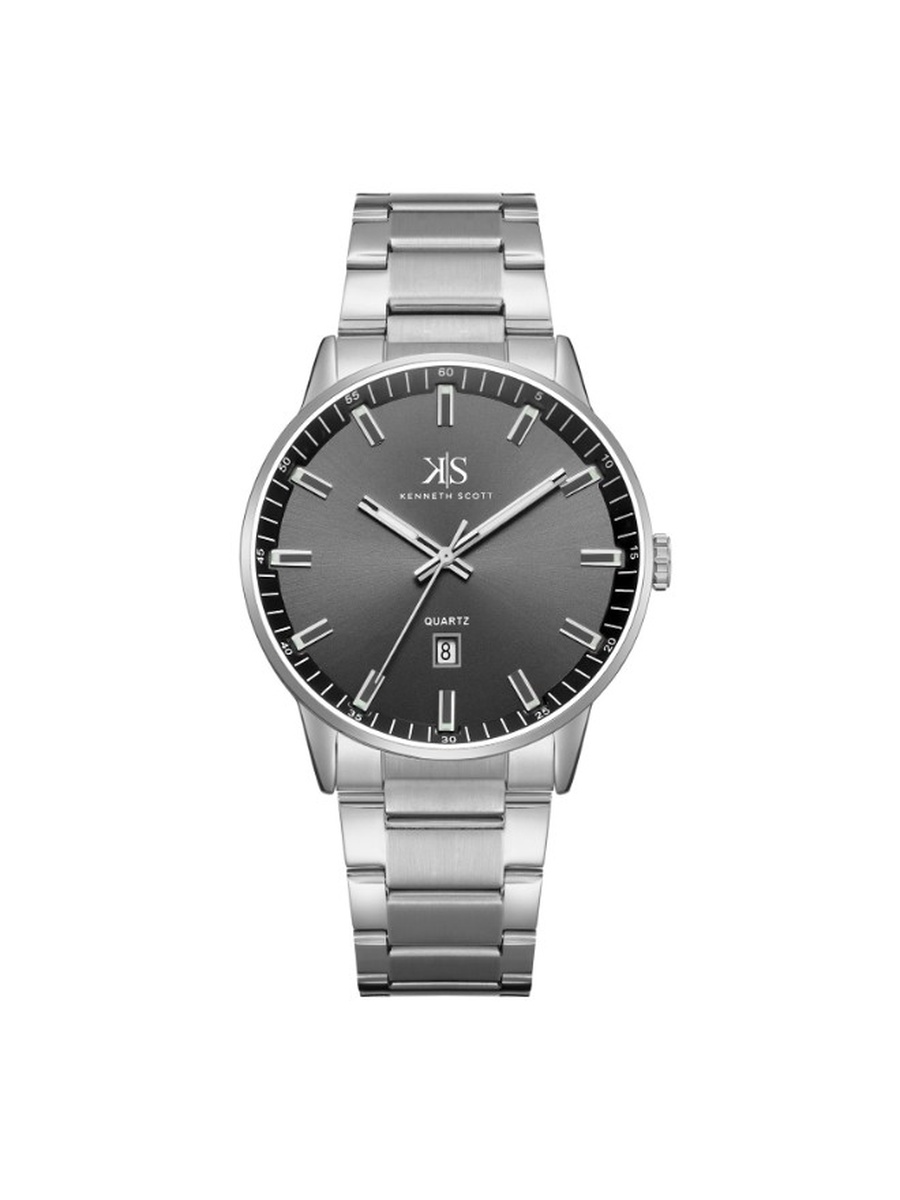 Quartz Analog Watch with Stainless Steel Strap - K22010-SBSB, Silver