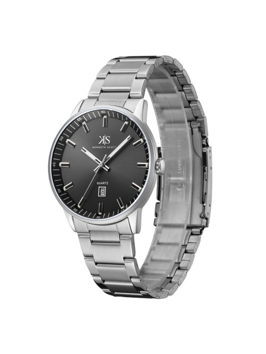Quartz Analog Watch with Stainless Steel Strap - K22010-SBSB, Silver
