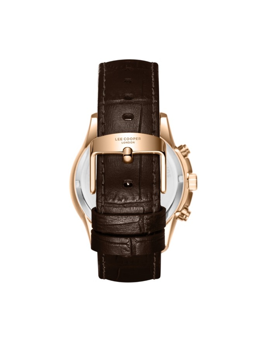VJ21C1 Multifunction Movement Watch with Leather Strap - LC08239.472, Black
