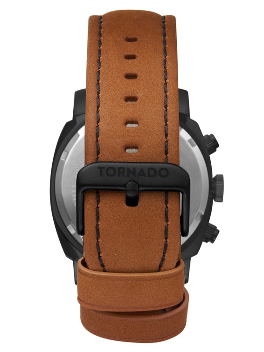 JS25 Chronograph Watch with Suede Leather Strap - T9102-BLEB, Brown