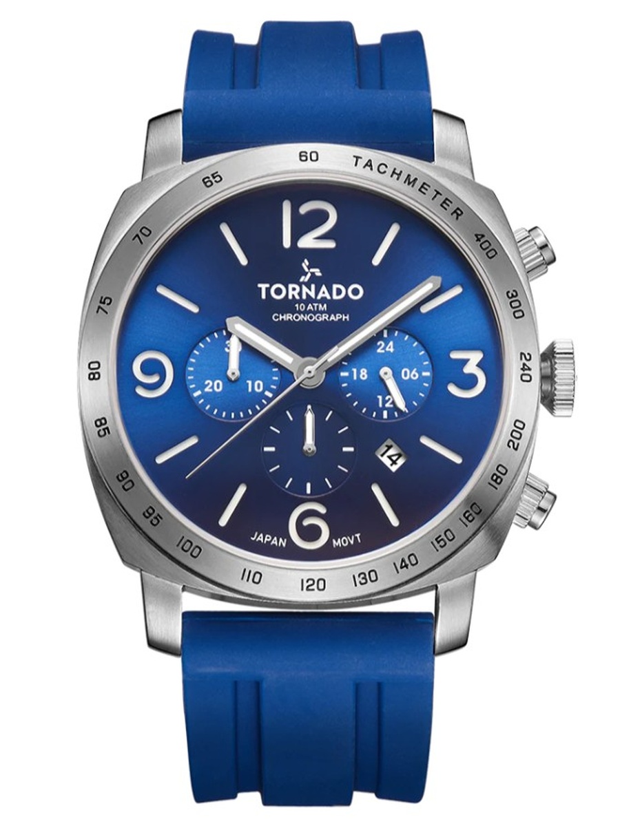 JS25 Chronograph Watch with Durable Silicone Strap - T9102-SSNN, Blue