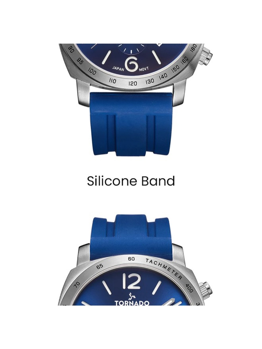 JS25 Chronograph Watch with Durable Silicone Strap - T9102-SSNN, Blue